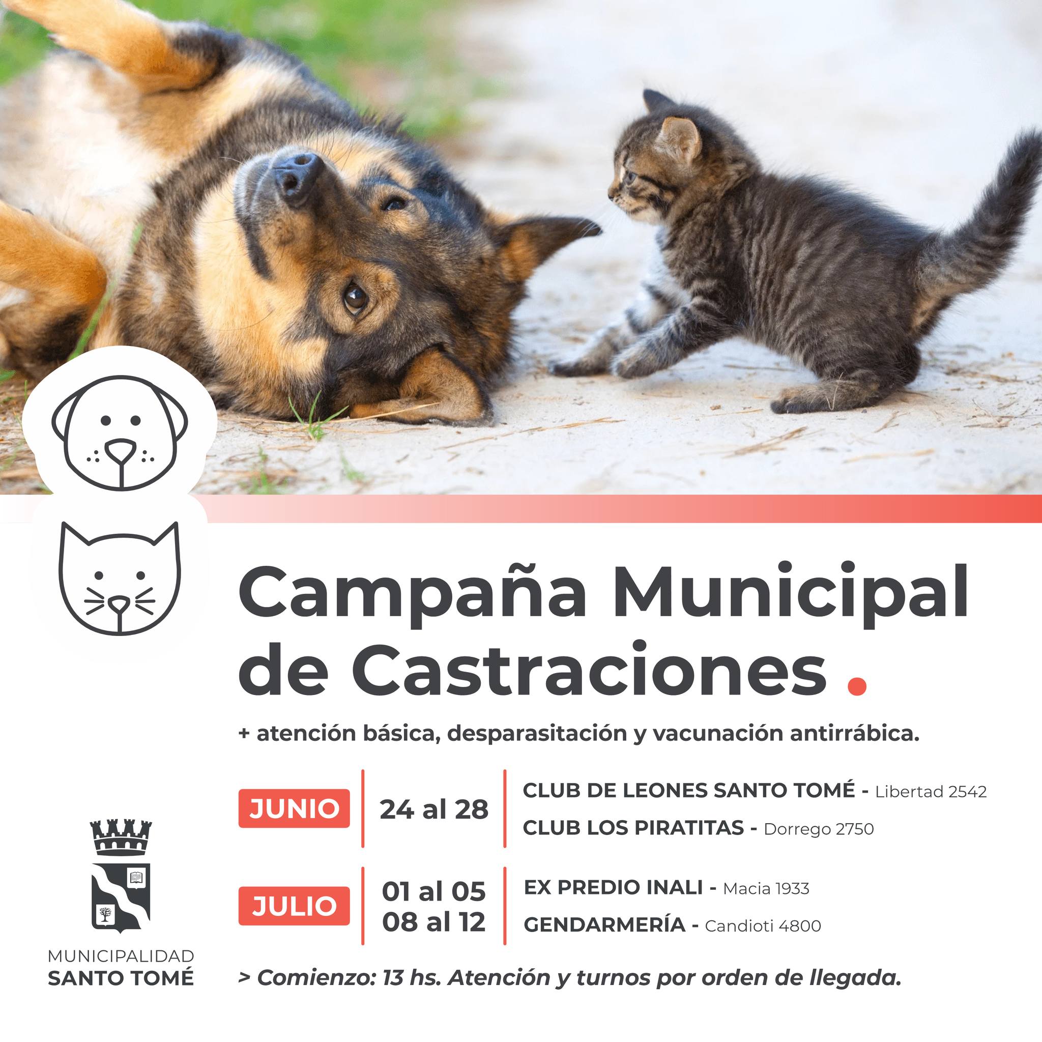 La Campaña Municipal de Castraciones sigue atendiendo en distintos puntos de la ciudad