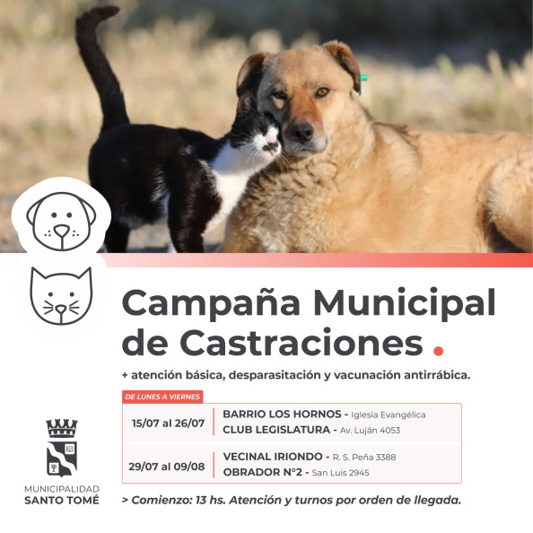 La Campaña Municipal de Castraciones sigue atendiendo en distintos puntos de la ciudad